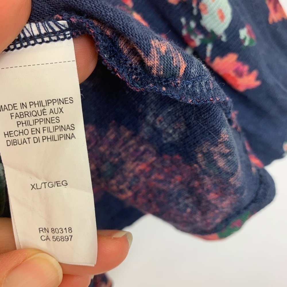 Lucky Brand Floral Front Tie Top XL - Picture 5 of 7